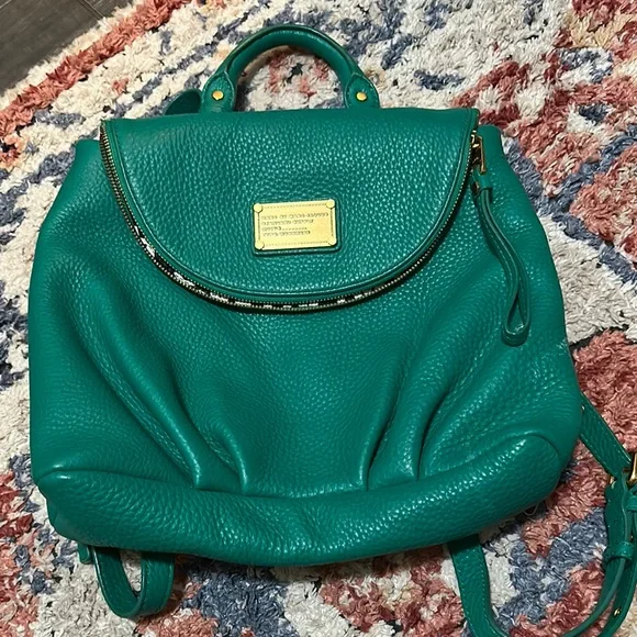 Marc By Marc Jacobs Green Leather Backpack with Gold Accents Marc Jacobs Backpacks | The RealReal main image 3